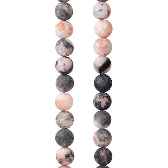 Pink & Gray Mix Agate Round Beads, 8mm by Bead Landing™